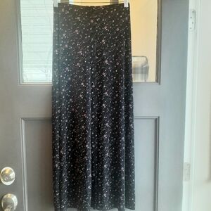 Vintage JM Collection Black And Pink Floral Maxi Skirt